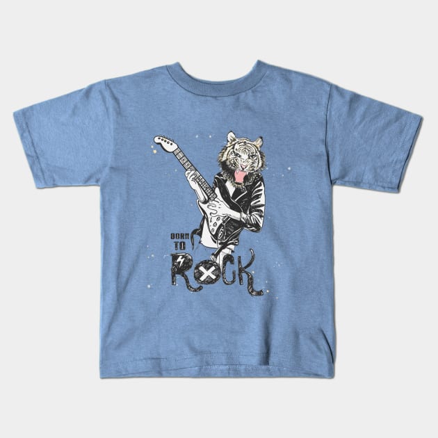 Born to rock Kids T-Shirt by FunnyHedgehog